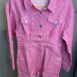 NWT Peach Love California Sparkling Pink Women’s Romper